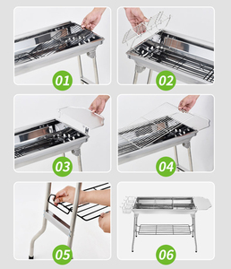 Barbecue au charbon de bois pliable en acier inoxydable de grande capacité respectueux de l'environnement à haute épaisseur - Product Image 5