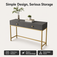 Meuble d'entrée mural avec rangement arrière, étagère longue et étroite en métal, mobilier de salon moderne au design simple, vente en gros