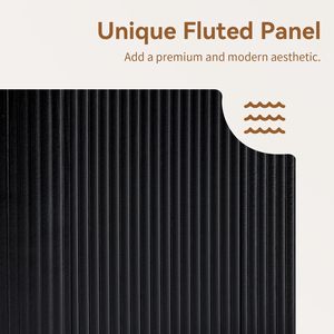 Buffet 2026 avec rangement, <span class=keywords><strong>console</strong></span> de <span class=keywords><strong>bar</strong></span> à café moderne en bois cannelé pour salon, cuisine, salle à manger - Product Image 4