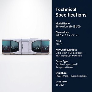 <span class=keywords><strong>Casa</strong></span> Cápsula Móvil de Lujo E6 de 30m2 y 9m de Altura, <span class=keywords><strong>con</strong></span> Cama King Size de Alta Tecnología, Baño <span class=keywords><strong>con</strong></span> Separación Húmedo/Seco y <span class=keywords><strong>Tragaluz</strong></span> de Cielo Estrellado Extra Grande - Product Image 6