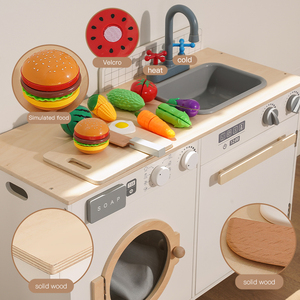 Jouets de cuisine en bois, vente promotionnelle, <span class=keywords><strong>Machine</strong></span> à <span class=keywords><strong>laver</strong></span>, jouet pour enfants, armoire de cuisine, jouets de cuisine pour enfants - Product Image 3
