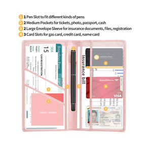 PU — portefeuille en cuir pour <span class=keywords><strong>voiture</strong></span>, <span class=keywords><strong>porte</strong></span>-cartes, à visière, <span class=keywords><strong>porte</strong></span>-documents et <span class=keywords><strong>porte</strong></span>-stylo, nouvelle collection - Product Image 2