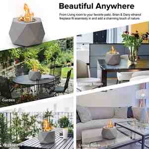 Chimenea Pequeña de Escritorio, Calentador de Alcohol con Fuego Real, Diseño de Diamante, Creativa, para Interiores y Exteriores, Oficina - Product Image 5