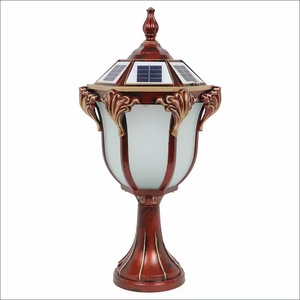 โคมไฟเสาโซลาร์เซลล์ LED สำหรับภายนอกอาคาร IP65 แสงสีขาวนวล 2700K  ฝาครอบอะคริลิค ขั้วหลอด E27 ตัวโคมสีบรอนซ์ ใช้งานได้ 50000 ชั่วโมง Ra80 รับประกัน 10 ปี - Product Image 1