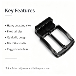 Boucle de ceinture personnalisée en alliage de zinc de 1,5 pouce, clip rapide, style clip de fixation, unisexe, pièce de rechange pour ceintures en cuir de travail quotidien - Product Image 4