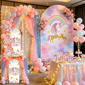 Telón de Fondo de Arco de Unicornio Rosa para Fiesta de Cumpleaños, Decoración de Boda, Adorno para Baby Shower, Accesorios para Fotomatón, Diseño Moderno - Product Image 3