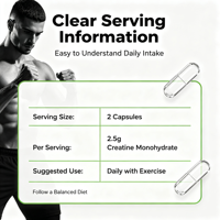Capsules de créatine monohydrate OEM de haute qualité, créatine micronisée pour adultes, Muscletech, 60 capsules, croissance musculaire