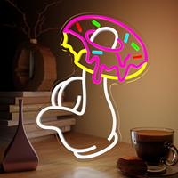 Enseigne néon personnalisée en forme de beignet, lampe murale LED colorée en forme de beignet pour boulangerie, café, décoration murale de magasin alimentaire