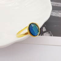 Bague réglable changement d'humeur, bague tendance de mm pour hommes, bijoux avec changement de couleur mixte