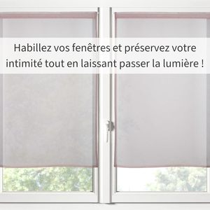 Rideaux mi-transparents en tissu, taille 60 x 120 cm, 100 % polyester, couleur Roselin, modèle <span class=keywords><strong>Monna</strong></span>, pour l'intimité et la transparence, unis, lavables - Product Image 5