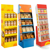 Étagère de présentation au sol en carton ondulé écologique et recyclable de haute qualité, personnalisée pour la promotion des boissons en supermarché