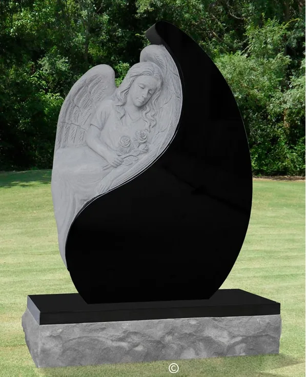 Недорогой черный надгробий простой дизайн оптом