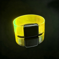 Bracelet lumineux LED personnalisé avec logo gravé, ajustable, en plastique, à aimant, pour la musique et les soirées