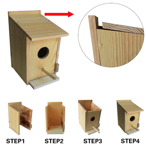 手工制作的防风雨木鸟筑巢盒悬挂雪松木鸟屋 - Product Image 3
