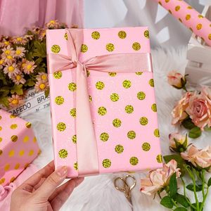 Pink Holographic Dots <b>Wrapping</b> <b>Paper</b> Daily pink dot packaging <b>paper</b> Original customized gift <b>wrapping</b> <b>paper</b> for birthday holiday - Product Image 2