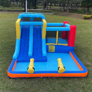 Petit château d'eau gonflable en PVC à double glissière pour la maison ou le <span class=keywords><strong>parc</strong></span> d'attractions Trampoline d'intérieur vilain extérieur pour les enfants - Product Image 1