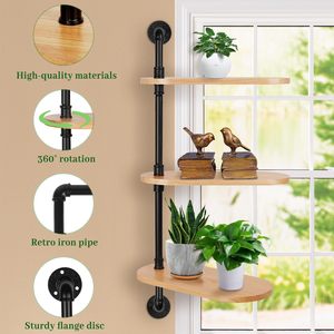 Moderna Scaffalatura Girevole a 3 Livelli in Ferro Verniciato a Polvere Antiruggine per Interni/Esterni, da Appendere alla Finestra, per Esporre <span class=keywords><strong>Vasi</strong></span> di Fiori - Product Image 3