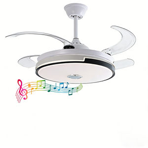Ventilateur de plafond LED moderne avec lampe, <span class=keywords><strong>lustre</strong></span> invisible <span class=keywords><strong>pour</strong></span> restaurant, salon, chambre à coucher, télécommande, vente en gros - Product Image 1