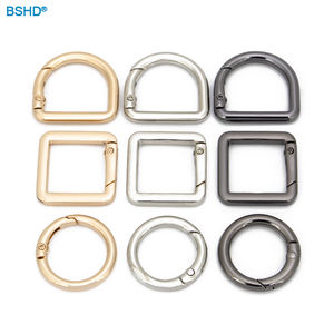ตะขอเกี่ยวแบบวงกลม/สี่เหลี่ยม พร้อมห่วง O/<span class=keywords><strong>D</strong></span> แบบสปริง สำหรับพวงกุญแจและกระเป๋าถือ - Product Image 1