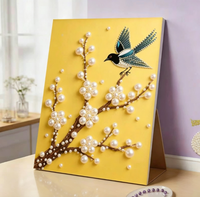 Peinture de perles DIY Paysage fait main Feux d'artifice Papillon Guérison Décompression Décoration Cadre Photo 3D