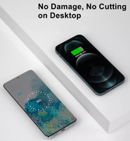 Chargeur sans fil à induction invisible OEM 10W 50mm pour téléphones Chargement de bureau en bois dur OTP OVP Emballage Design personnalisable