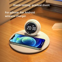 Nuevo Producto 2026, Reloj Despertador de Escritorio con Cargador Inalámbrico, Cargador Inalámbrico Digital LED de Escritorio, Estación Multifuncional de 15W para iPhone