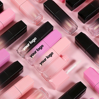 Vente en gros de tubes à gloss carrés vides de 5 ml, contenants à gloss personnalisés avec logo, contenants à gloss dégradés avec rouge à lèvres liquide mat