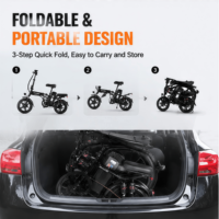 Vélo pliant électrique personnalisable avec batterie au lithium, cadre en acier à haute teneur en carbone, batterie dissimulée légère, pneus larges, 250W