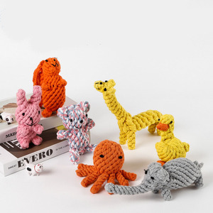 Hot selling pet toys dog biting <b>ropes</b> knot woven animal shapes grinding teeth toys for dogs - Product Image 1