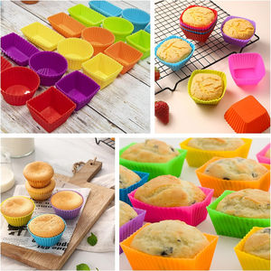 Grandes tasses de cuisson en silicone de 9cm sans BPA, doublures antiadhésives pour muffins et cupcakes, outils de pâtisserie réutilisables et colorés pour la cuisine à domicile - Product Image 6