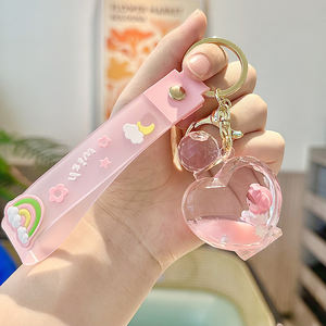 Llavero de coche colgante de llavero de aceite encantador de arena movediza líquida-<span class=keywords><strong>Comprar</strong></span> llavero de aceite flotante - Product Image 1