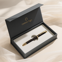Boîte cadeau magnétique en papier de carton à couvercle rabattable de luxe personnalisée emballage de stylo signature haut de gamme boîte à fermeture magnétique avec insertion EVA