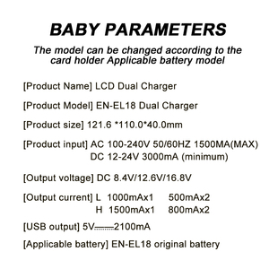 Ringteam EN-EL18 enel18 EN-EL18a enel18a LCD nhanh chóng kép sạc cho Nikon D4 D4S D5 D6 máy ảnh - Product Image 4