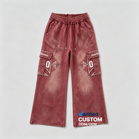 Shorts cargo cloutés délavés à l'acide, impression DTG Kornit, style streetwear, surdimensionnés Y2K Grunge, vente en gros OEM, fournisseur de premier plan