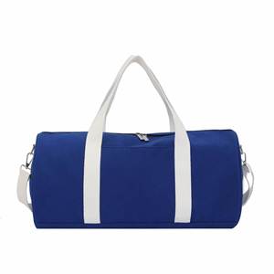 Sac de sport en toile blanche avec logo brodé personnalisé, grande capacité, sac de voyage avec bandoulière pour le sport et la remise en forme - Product Image 5