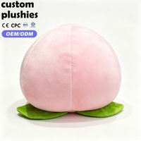 Fabrieksgemaakte schattige, mollige roze pluche perzik knuffel, zacht, pluizig, gevuld fruitvormig speelgoed voor decoratie of cadeau