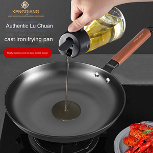 Padella in ghisa padella per uova manico in legno padella per fornelli a Gas e cucina a induzione 26/28/30/<span class=keywords><strong>32cm</strong></span> - Product Image 6