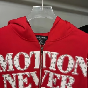 Sudadera con Capucha Personalizada para Hombre 2026, Estilo Punk Y2K, con Pedrería, Gráficos, Letras Góticas, Sudadera Gruesa, OEM - Product Image 5