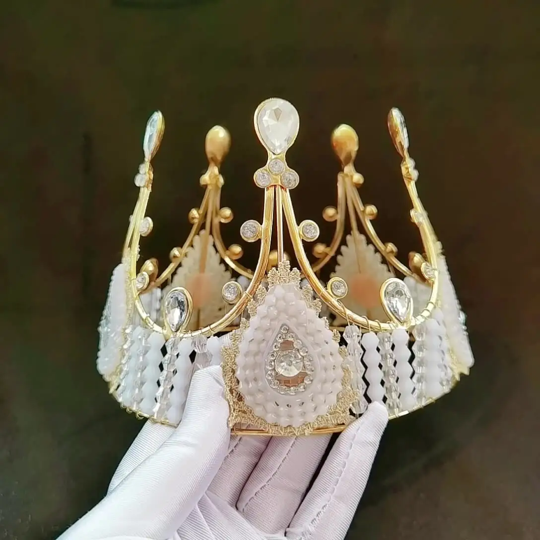 Kek pişirme dekorasyon gelin dantel taç doğum günü taç aksesuarları Vintage kraliçe Tiara