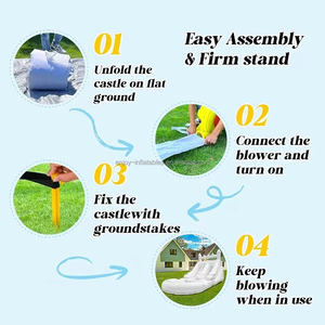 Offre Spéciale de qualité commerciale couleur pastel clair mariage gonflable rebond maison videur cavalier blanc château gonflable saut combo - Product Image 6