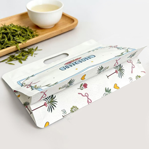 Custom Zipper Sachet Packaging Stand Up Pouches <b>Food</b> Grade Snack Bag Matcha <b>Powder</b> Packaging With Hole - Product Image 5