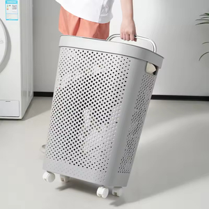 <b>Plastic</b> Laundry Basket Removable Washing Basket Clothes Container Household Basket <b>Bins</b> for Bathroom - Product Image 3