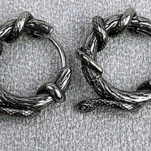 Pendientes de Aro Góticos Punk con Serpiente para Hombre, Joyería de Serpiente Negra, Estilo Rock, Hip Hop, Alternativo, Streetwear, Piercing, Moda - Product Image 3
