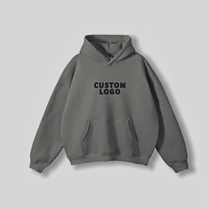 Sudaderas con capucha de algodón 100% personalizadas Sudaderas con capucha de gran tamaño de lana gruesa en blanco Sudaderas con capucha con logotipo estampado para hombres - Product Image 3