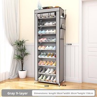 Meuble à chaussures multifonctionnel vintage en plastique à 10 niveaux, anti-poussière, avec housses de protection en tissu non tissé, pour entrées et couloirs