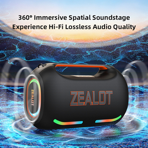 Zealot ZE41(2MIC) Altavoz <span class=keywords><strong>Karaoke</strong></span> de 250W con LED RGB de Alta Potencia, Resistente al Agua IPX-6, Audio de Tres Vías, USB/Aux, Batería Recargable, para Fiestas - Product Image 5