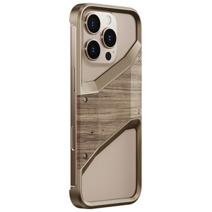 Étui de téléphone portable Boneruy M12 Premium Fun en alliage d'aluminium et bois massif magnétique portable pour téléphone 16 <span class=keywords><strong>Pro</strong></span> <span class=keywords><strong>Max</strong></span> - Product Image 1