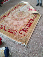 Tapis en laine fait main chinois Aubusson à poils longs, écologique et adapté aux animaux domestiques