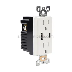 USB Outlet 4.2 AMP inteligente de alta velocidade Wall Mount USB Charger Outlet,Tamper Receptáculo Resistente, 2 Wall Plate Incluído/CE Listado