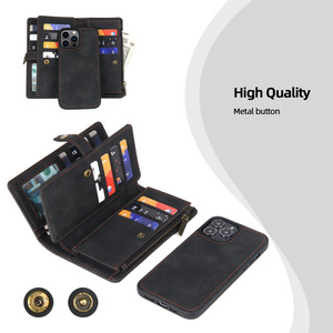 Pour Samsung <span class=keywords><strong>Z</strong></span> Fold 3 <span class=keywords><strong>4</strong></span> 5 6 Zipper Matte <span class=keywords><strong>Flip</strong></span> PU cuir fente pour carte portefeuille <span class=keywords><strong>pochette</strong></span> avec béquille fermeture magnétique coque de téléphone - Product Image 2